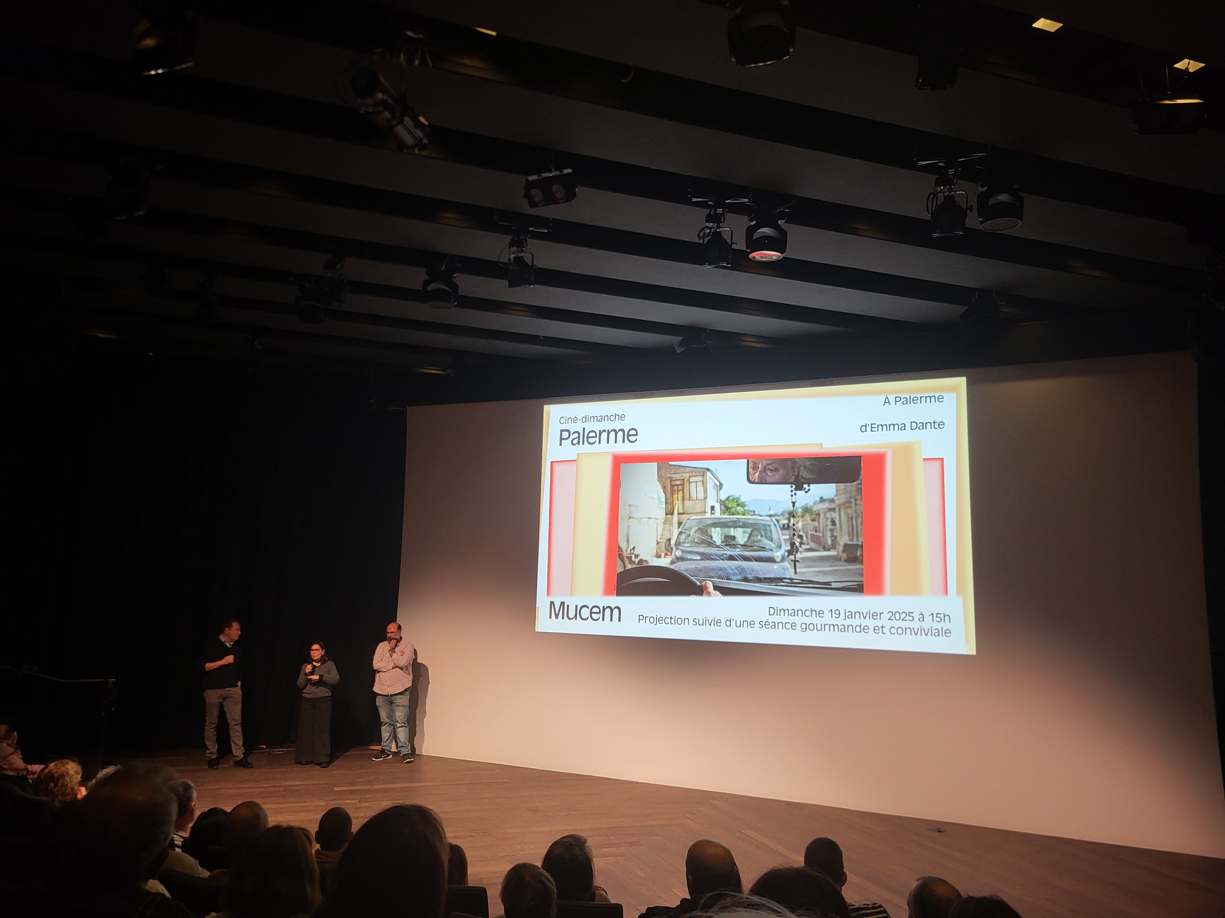Photo de la présentation à l'auditorium du MUCEM