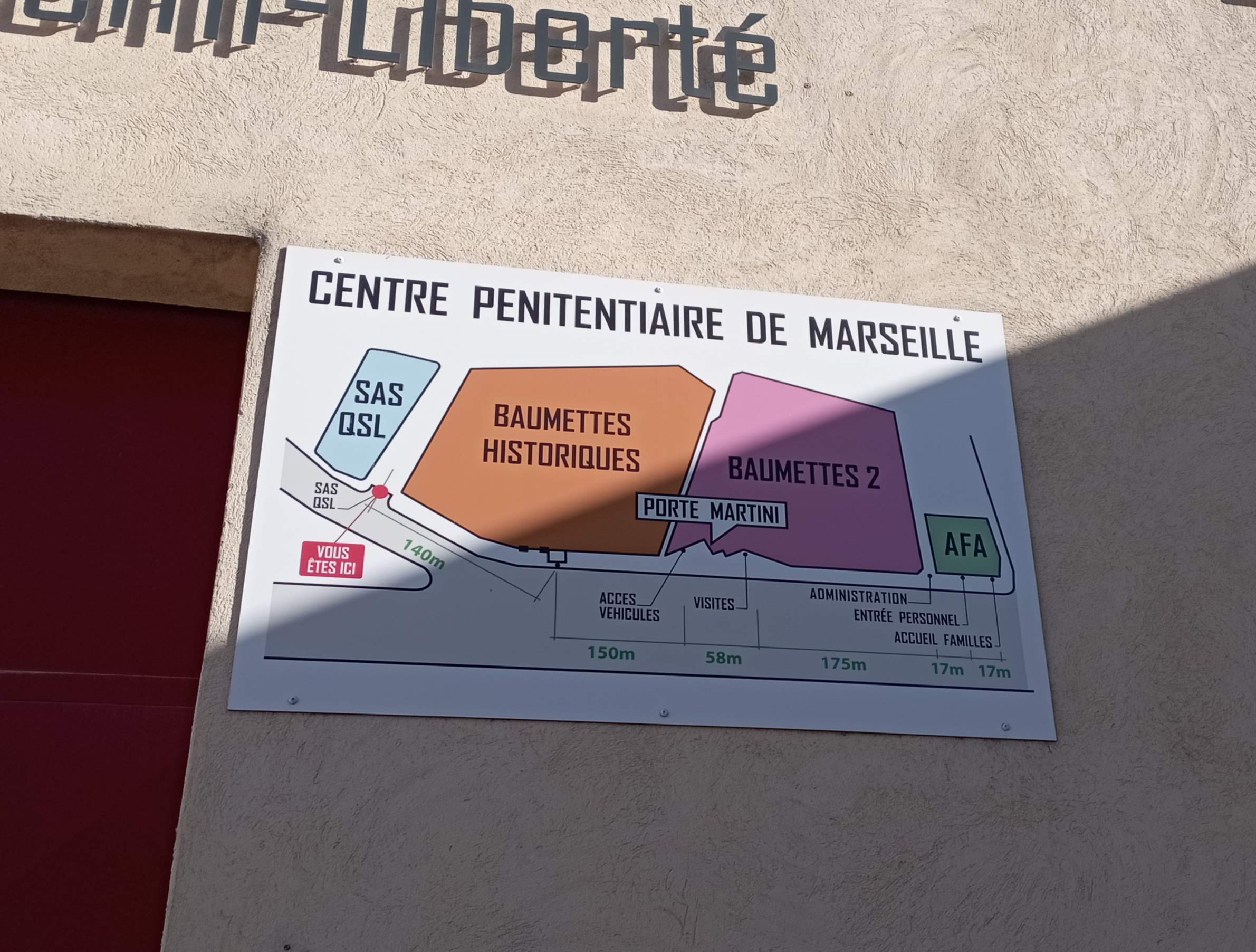 Plan du centre pénitentiaire des Baumettes