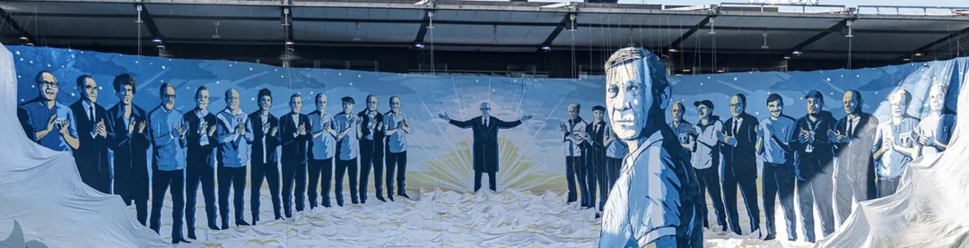 Photo d'un tifo dans un stade de foot